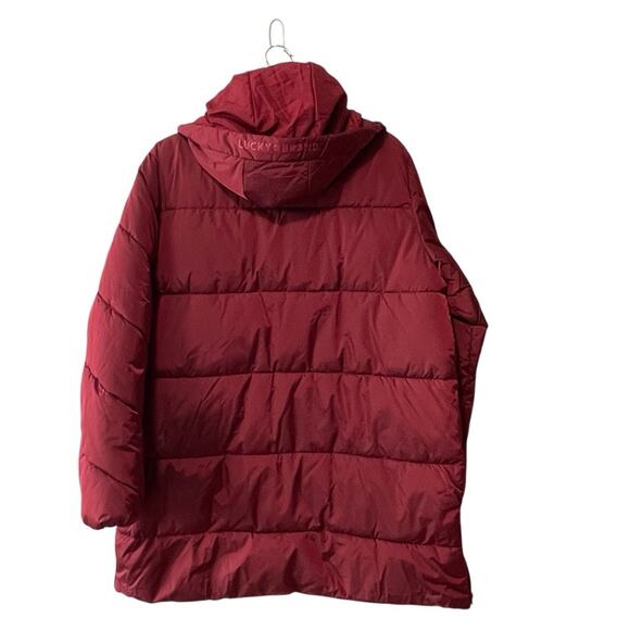 Lucky Brand Jeans Rain Resistant Long Sleeve Puffer Coat Red Size XL - Picture 2 of 9